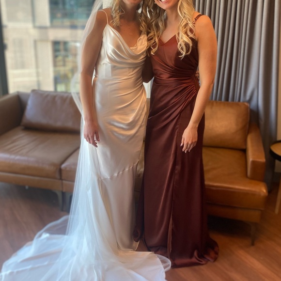 Revelry | Dresses | Revelry Rory Satin Dress Terracotta Rust | Poshmark